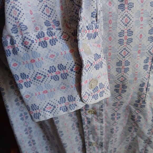 True Vintage Mens Shirt XL 70's Marlboro Geometric Pattern Buttery Distress Mod - Picture 4 of 8